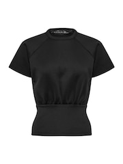 PixieGirl Petite Black Scuba Raglan Top - Image 5 of 5