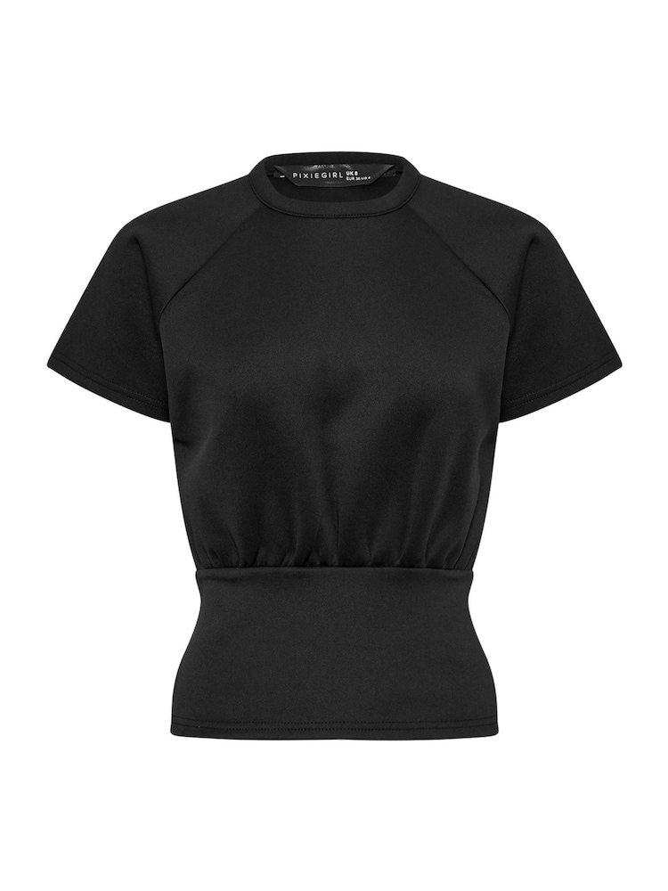 PixieGirl Petite Black Scuba Raglan Top - Image 5 of 5