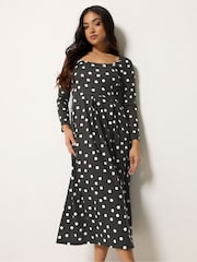 PixieGirl Petite принт с длинными рукавами плиссе платье макси - Изображение 1 5