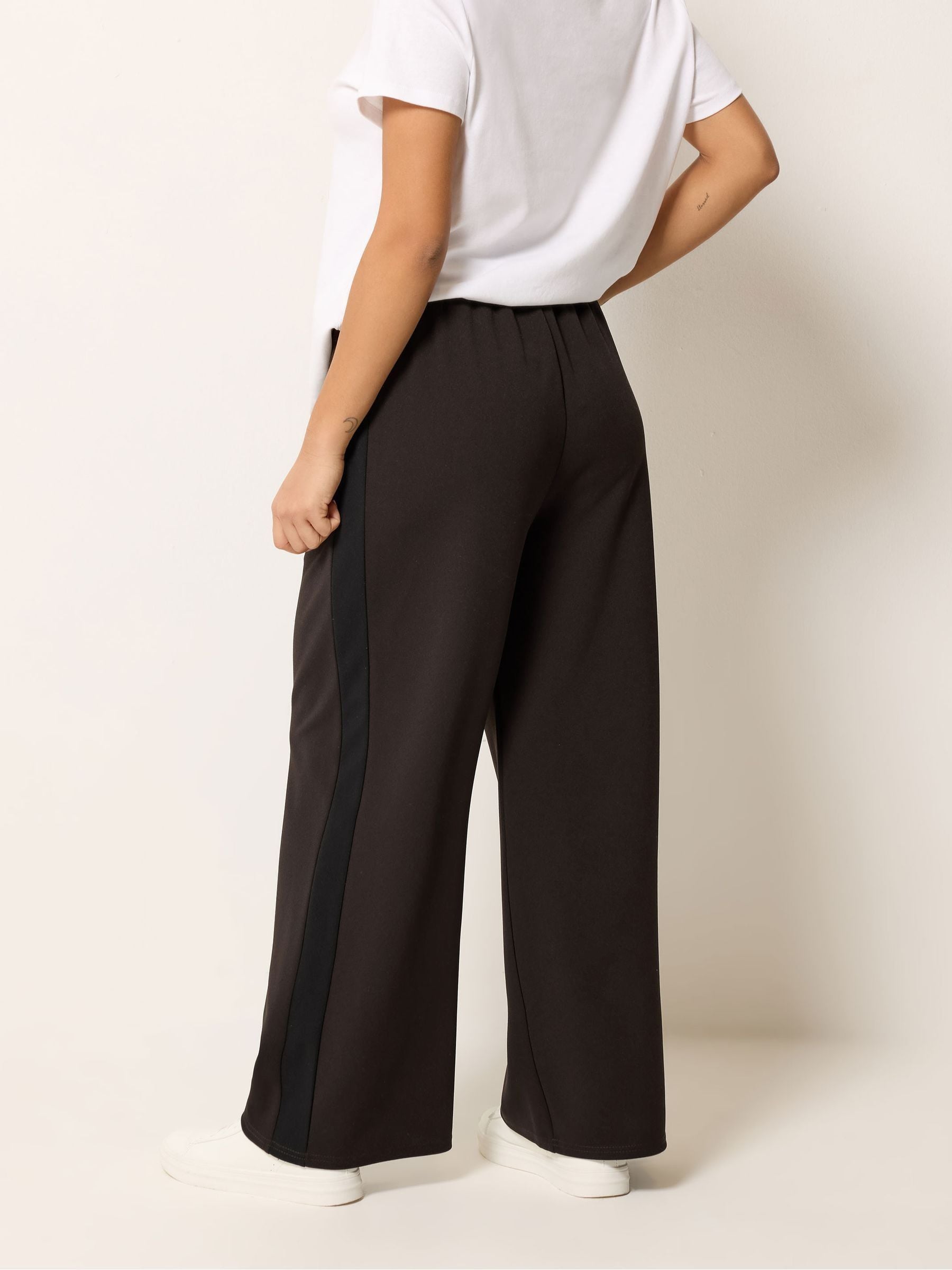 M & Co Women's Brown Petite Wide Leg Trousers