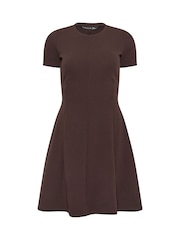 PixieGirl Petite Brown Waist Textured Dress - Image 5 of 5