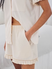 Chelsea Peers Cotton Embroidered Just Married Frill Short Pyjamas Set - صورة 5 من 6