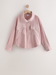 Pink Soft Corduroy Funnel Overhead Shacket - Image 5 of 7