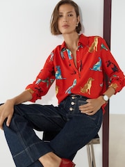 Red Dog Print Long Sleeve Shirt - Image 1 of 9