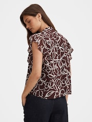Forever New Brown Tullia Ruffle Sleeves Blouse - Image 2 of 5