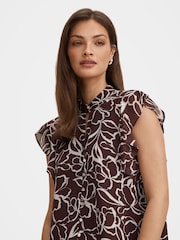 Forever New Brown Tullia Ruffle Sleeves Blouse - Image 3 of 5