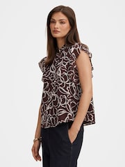 Forever New Brown Tullia Ruffle Sleeves Blouse - Image 4 of 5