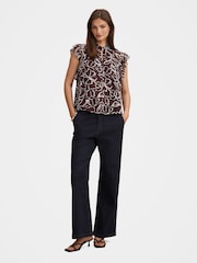 Forever New Brown Tullia Ruffle Sleeves Blouse - Image 5 of 5