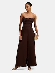 Forever New Brown Shelly Petite Corset Jumpsuit - Image 1 of 4