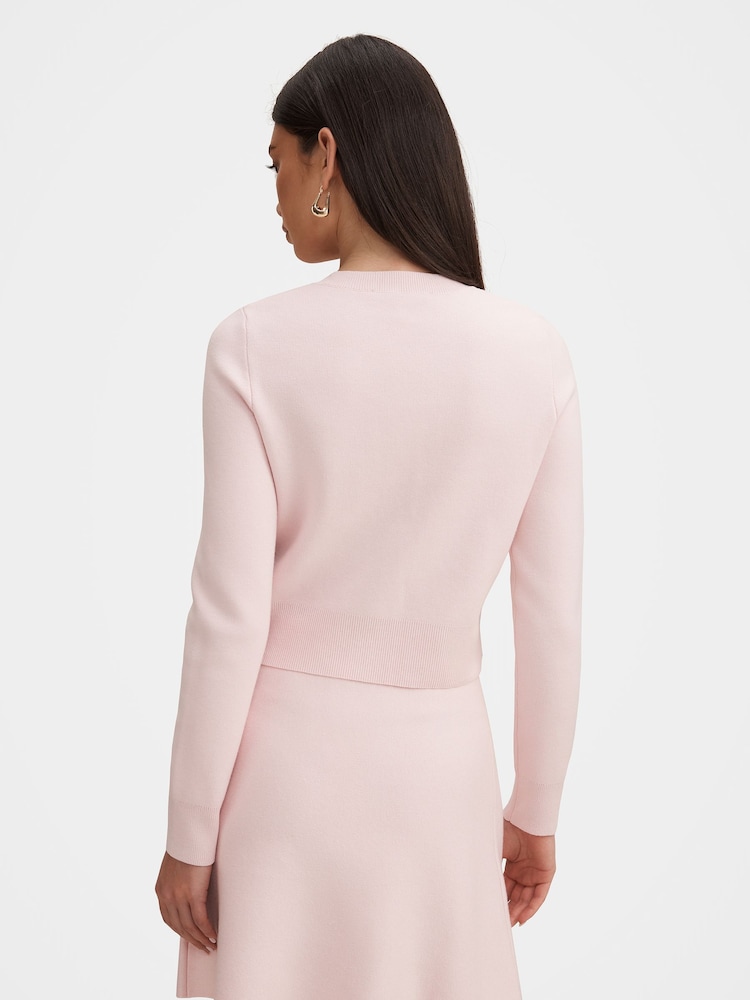 Forever New Pink Aria Pocket Detail Cardigan - Image 2 of 5 Forever New Pink Aria Pocket Detail Cardigan - Image 2 of 5