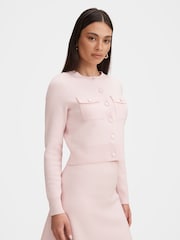 Forever New Pink Aria Pocket Detail Cardigan - Image 4 of 5