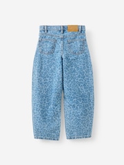 Cotton On Blue - Leopard Unisex Barrel Leg Denim Jeans - Image 2 of 3