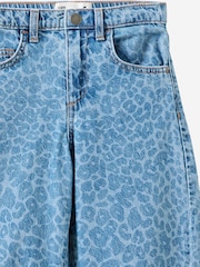 Cotton On Blue - Leopard Unisex Barrel Leg Denim Jeans - Image 3 of 3