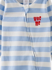 Cotton On Blue Long Sleeve Zip Sleepsuit - Image 2 of 3