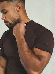 Tailored Athlete Brown Muscle Fit Fine Tipped T-Shirt - Image 6 of 7