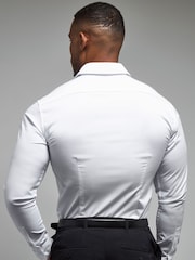 Tailored Athlete White Muscle Fit Dress Shirt - Image 4 of 7