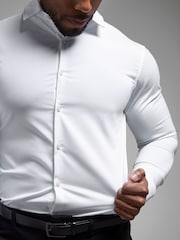 Tailored Athlete White Muscle Fit Dress Shirt - Image 5 of 7