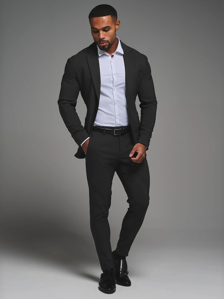 Tailored Athlete Black Muscle Fit Tech Suit Trousers - Image 2 of 6 Tailored Athlete Black Muscle Fit Tech Suit Trousers - Image 2 of 6