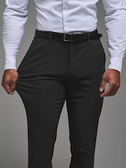 Tailored Athlete Black Muscle Fit Tech Suit Trousers - Image 3 of 6