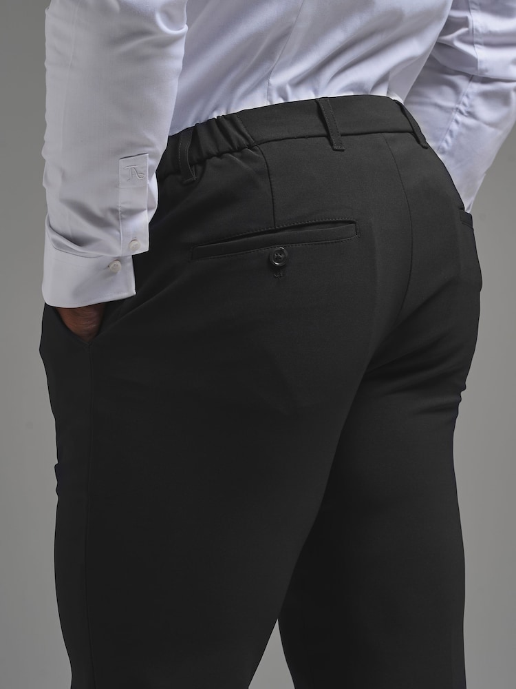 Tailored Athlete Black Muscle Fit Tech Suit Trousers - Image 6 of 6 Tailored Athlete Black Muscle Fit Tech Suit Trousers - Image 6 of 6