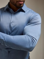 Tailored Athlete Steel Blue Muscle Fit Dress Shirt - Image 5 of 7