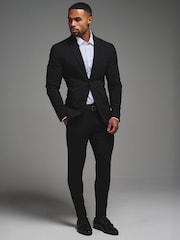 Tailored Athlete Black Muscle Fit Tech Suit Jacket - Image 1 of 7