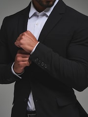 Tailored Athlete Black Muscle Fit Tech Suit Jacket - Image 5 of 7