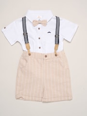 Little Gent Body chemise fictif, nœud papillon et short avec bretelles, ensemble - Image 1 sur 5