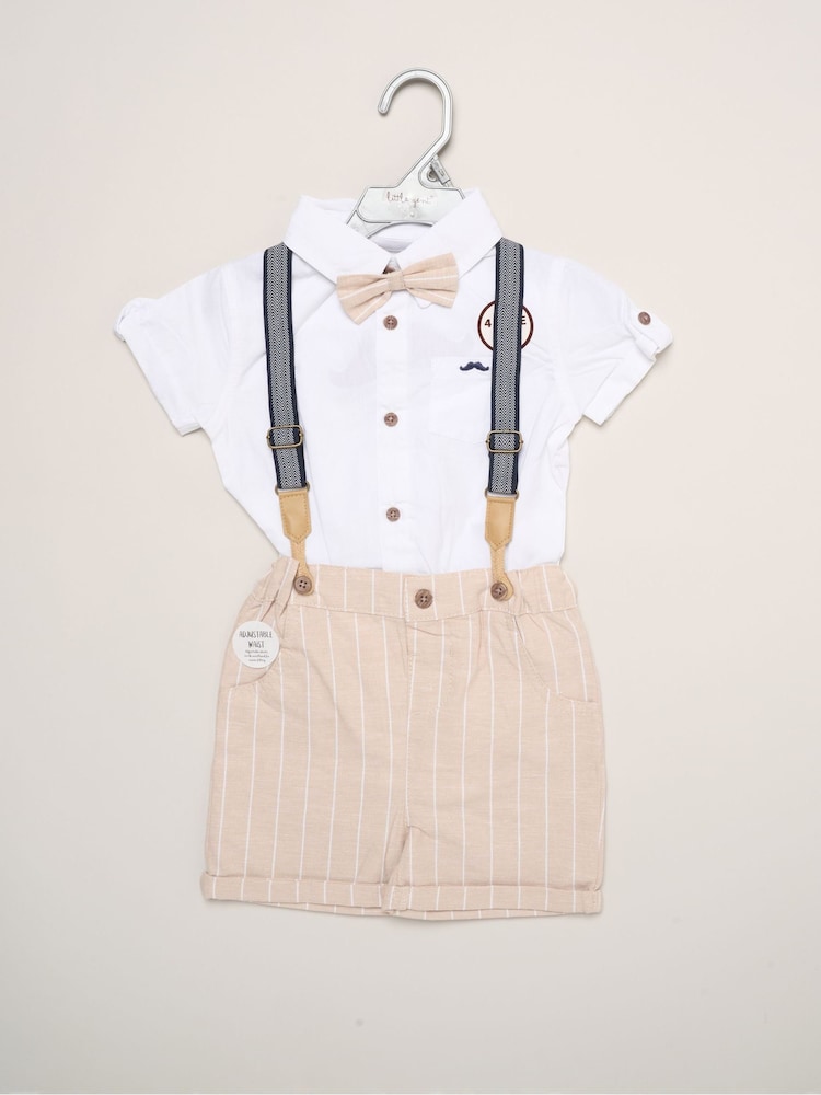 Little Gent Body chemise fictif, nœud papillon et short avec bretelles, ensemble - Image 2 sur 5