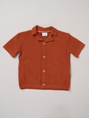 Little Gent Orange True Knit Resort Shirt And Shorts - Image 2 of 5