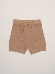Little Gent Brown True Knit Shirt And Shorts With Crochet Bear - Image 4 of 5
