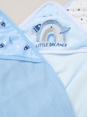Rock-A-Bye Baby Boutique Blue Hooded Towels And Wash Cloth Set 3 Pack - Image 2 of 3