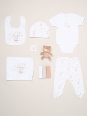 Rock-A-Bye Baby Boutique White - Bear and Hot Air Balloon Print Little Gent Hanging Gift Set 10 Piece - Image 1 of 6