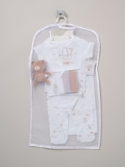Rock-A-Bye Baby Boutique White - Bear and Hot Air Balloon Print Little Gent Hanging Gift Set 10 Piece - Image 2 of 6
