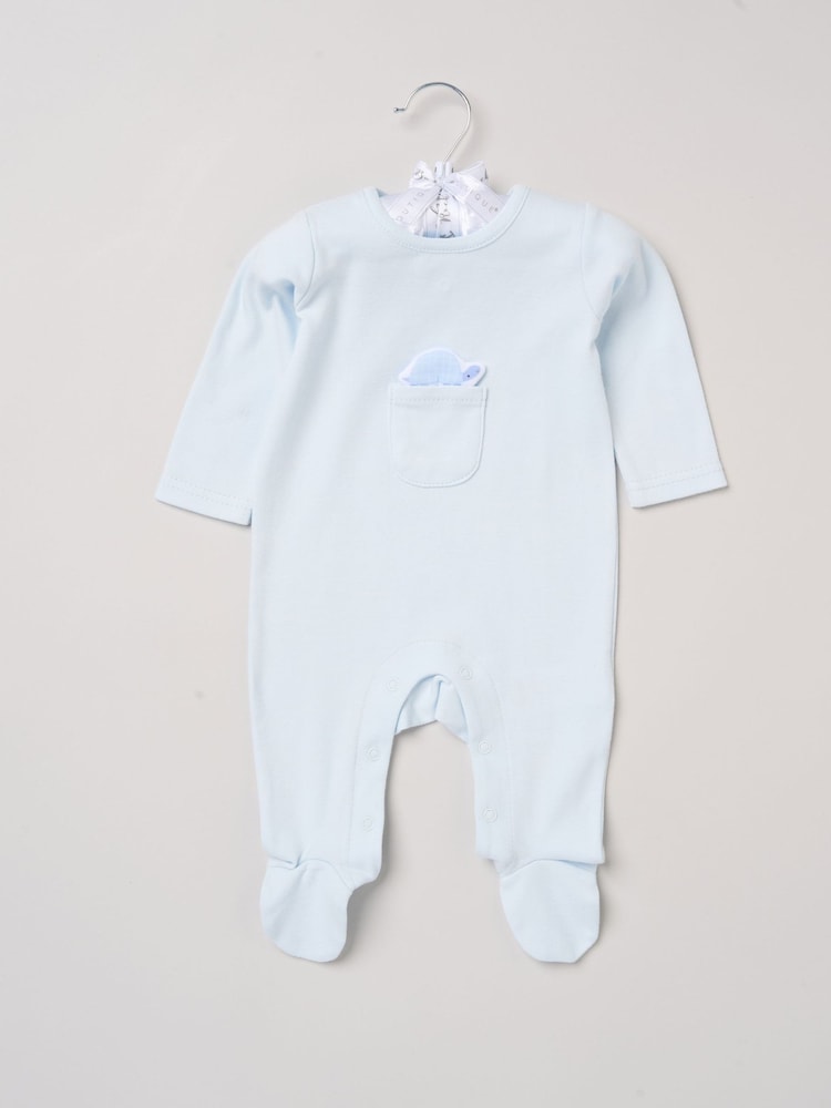 Blau - Rock-A-Bye Baby Boutique Sleepsuit With Appliqué Bear With Cloud Pocket - Bild 1 von 3