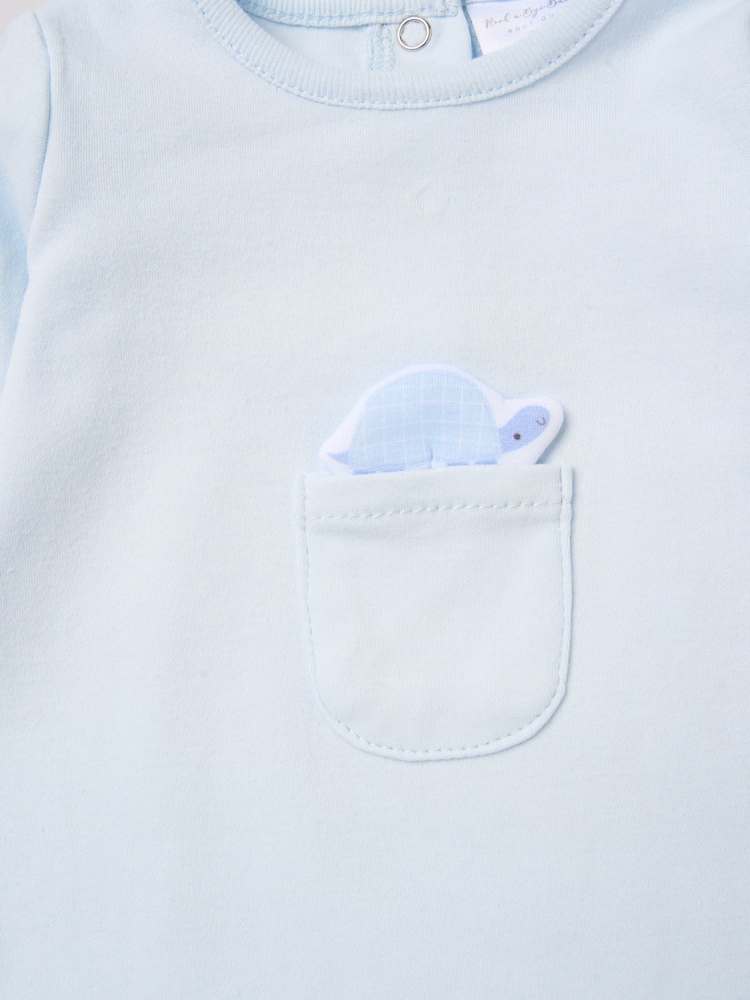Blau - Rock-A-Bye Baby Boutique Sleepsuit With Appliqué Bear With Cloud Pocket - Bild 3 von 3