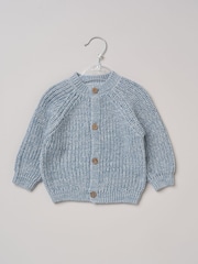 Rock-A-Bye Baby Boutique Blue Born In 2026 Embroidered Knitted Cardigan - Image 1 of 4