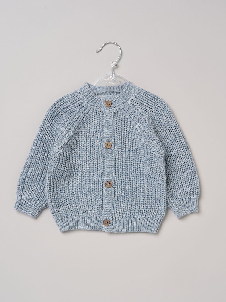 Rock-A-Bye Baby Boutique Blue Born In 2026 Embroidered Knitted Cardigan - Image 1 of 4