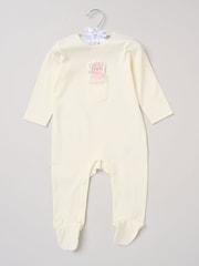 Weiß - Rock-A-Bye Baby Boutique Sleepsuit With Appliqué Bear With Cloud Pocket - Bild 1 von 3