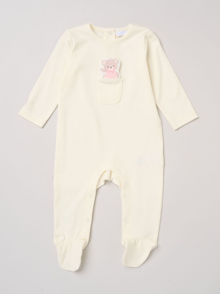 Weiß - Rock-A-Bye Baby Boutique Sleepsuit With Appliqué Bear With Cloud Pocket - Bild 2 von 3