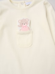 Weiß - Rock-A-Bye Baby Boutique Sleepsuit With Appliqué Bear With Cloud Pocket - Bild 3 von 3