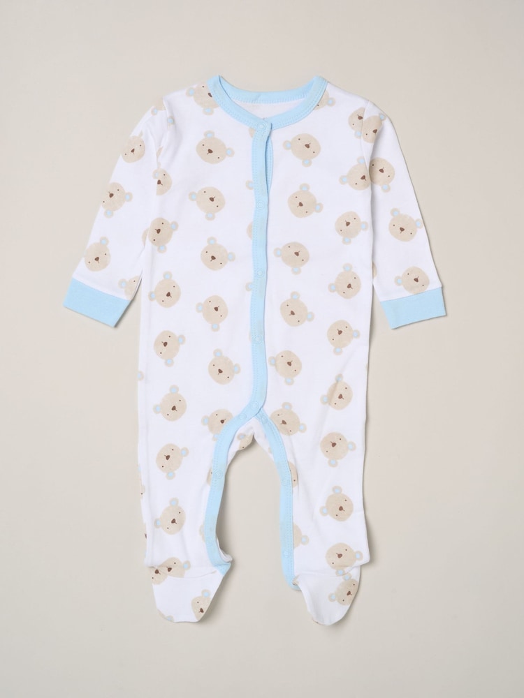 Rock-A-Bye Baby Boutique Blue - Bear Print All-In-One Baby Gift Set 5 Piece - Image 2 of 5