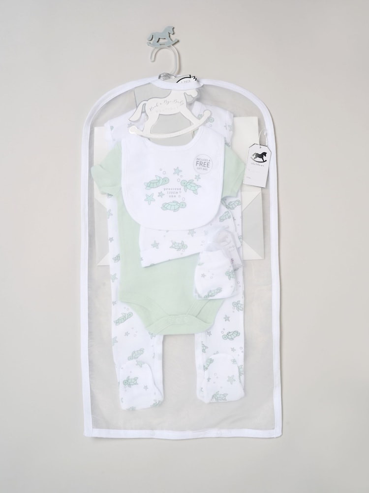 Rock-A-Bye Baby Boutique Green All-In-One Baby Gift Set 5 Piece - Image 2 of 6