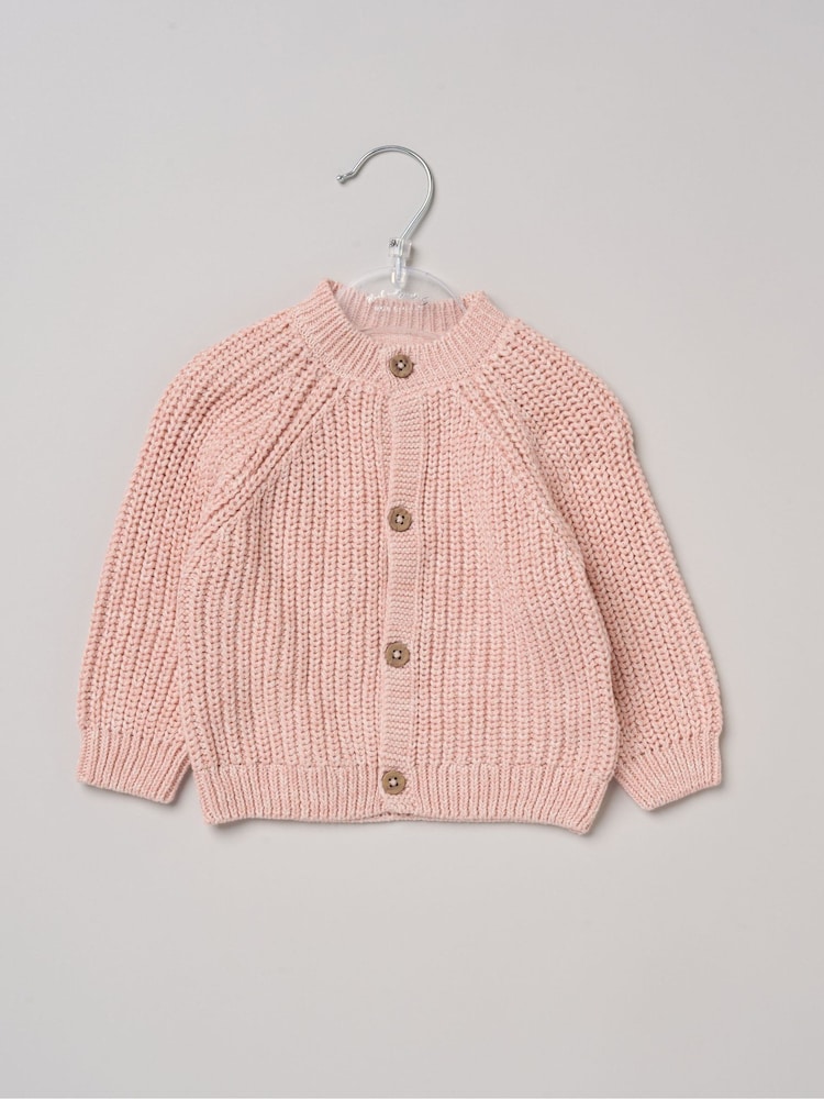 Rock-A-Bye Baby Boutique Pink Born In 2026 Embroidered Knitted Cardigan - Image 1 of 4
