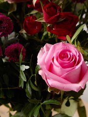 Arena Flowers Queen Of Hearts Valentine's Mixed Pink Roses Fresh Flower Bouquet - Image 3 of 4