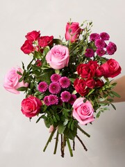 Arena Flowers Queen Of Hearts Valentine's Mixed Pink Roses Fresh Flower Bouquet - Image 4 of 4