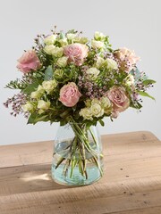 Arena Flowers Dolce Pink and White Valentines Roses Fresh Flower Bouquet - Image 1 of 4