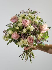 Arena Flowers Dolce Pink and White Valentines Roses Fresh Flower Bouquet - Image 4 of 4