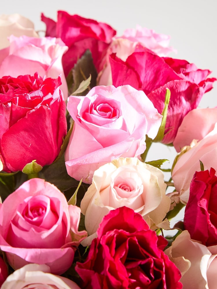 Arena Flowers 21 Mixed Pink Valentines Roses Fresh Flower Bouquet - Image 2 of 4