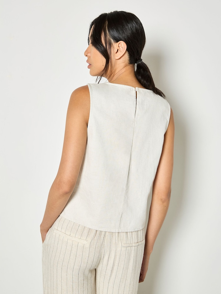 Apricot Natural Floral Embroidered Denim Top - Image 2 of 3